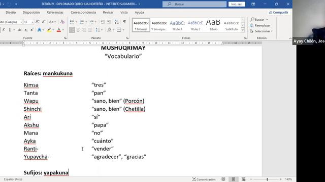 CLASE : 9 - QUECHUA NORTEÑO смотреть онлайн