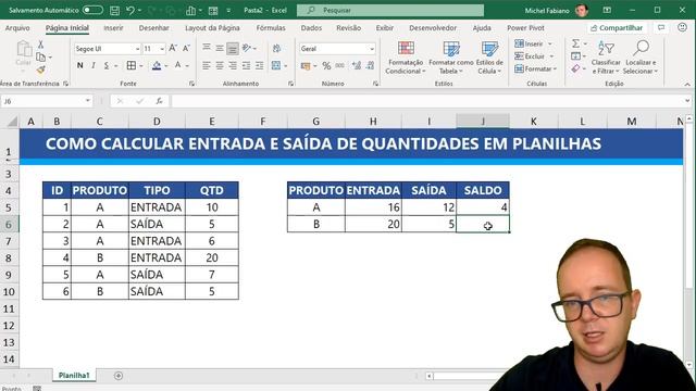Como CALCULAR QUANTIDADE de ENTRADA e SAIDA em ESTOQUES no EXCEL смотреть онлайн