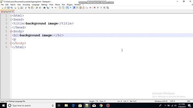 How to add background image in html with(notepad++) смотреть онлайн