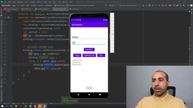 Kotlin SQLite Create, Insert, Read, Update ve Delete İşlemleri Detaylı Anlatım Part2 4K смотреть онлайн