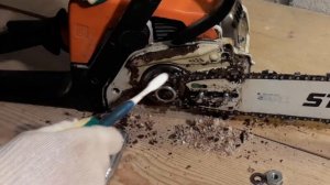 Замена и заточка цепи на бензопиле STIHL MS180