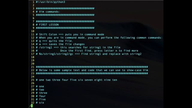 Vim commands — Lesson 1 смотреть онлайн