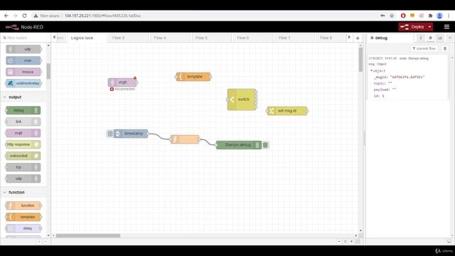 Node-RED Corso base italiano - Concetti fondamentali del msg - 4 смотреть онлайн