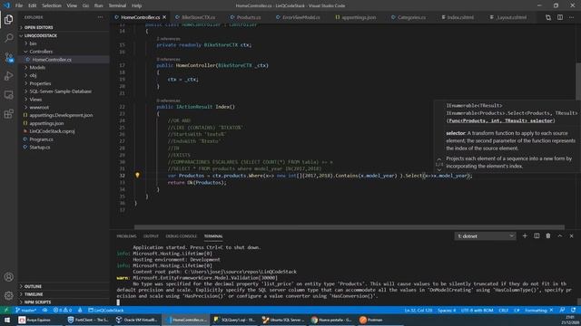 08 - Método Contains: Equivalente IN y NOT IN en SQL [C# .NetCore 5] смотреть онлайн