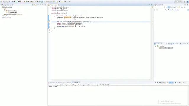 Getting screen size moving mouse and getting random numbers in java смотреть онлайн