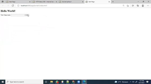 Helloworld Servlet Apache Netbeans 12.5 dan Tomcat 10 смотреть онлайн