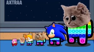 (Mini Crew Baby Cats and Sonic vs POP IT) Among Us distraction dance animation