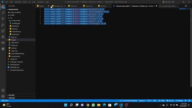Navigate and Fetch News by Categories in React App | React Router |Complete MERN Course in hindi #3 смотреть онлайн