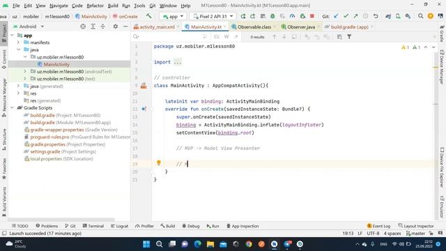80. MVC, MVP in Android (Android dasturlash darslari) смотреть онлайн