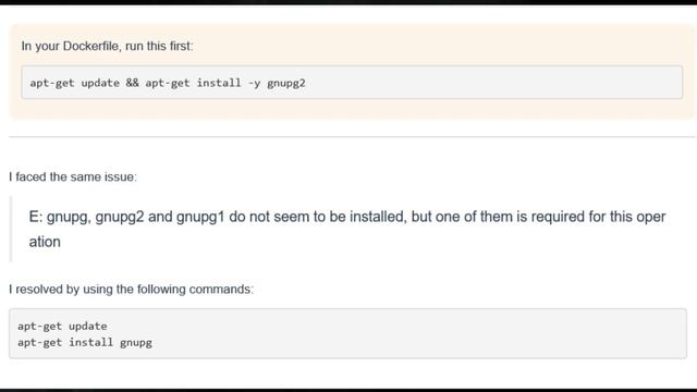 gnupg, gnupg2 and gnupg1 do not seem to be installed, but one of them is required for this operatio смотреть онлайн