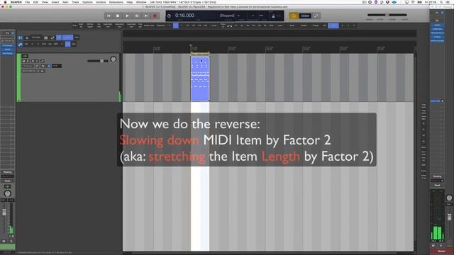 Stretching MIDI items by Factor 2 or .5. смотреть онлайн