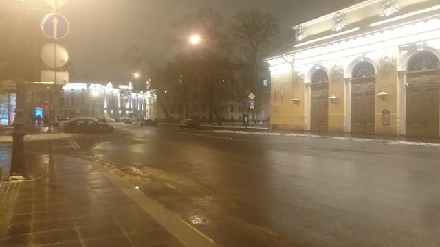 Санкт-Петербург зимней ночью 2023. Манежная площадь. смотреть онлайн