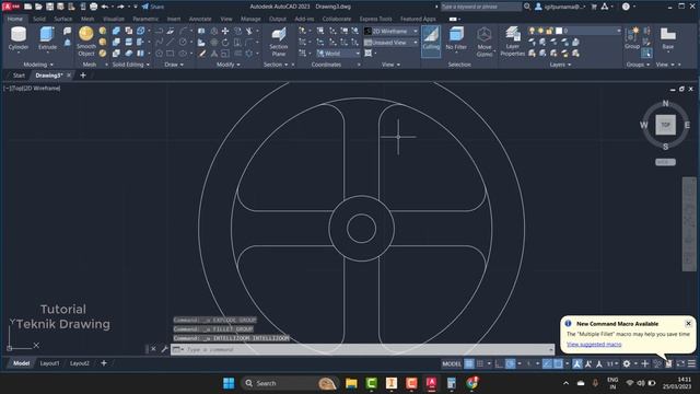 Mechanical Drawing CAM 13 and FLYWHEEL 14 di AutoCAD part 8 смотреть онлайн
