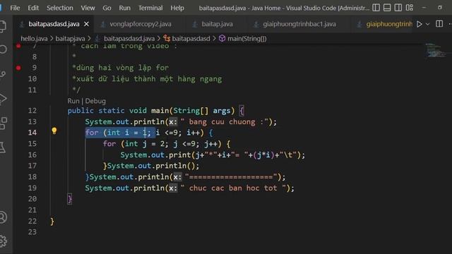 Bài Tập Java: Viết chương trình in bảng cửu chương từ 2 đến 9 ? và xuất ra màng hình hàng ngang смотреть онлайн