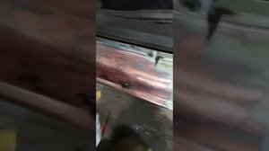 Лужение порогов медью, химический опыт на авто.