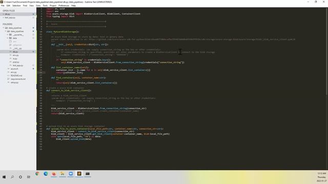 2022 01 27 data_pipelines library report #1 Azure storage Python application env variables et al. смотреть онлайн