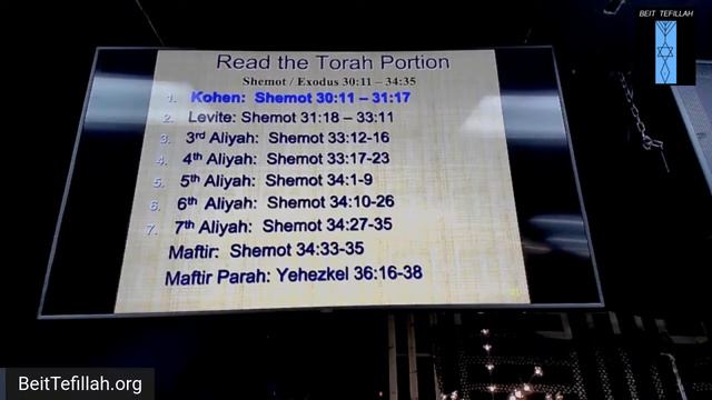 Torah portion Ki Tisa, 3/6/2021 смотреть онлайн