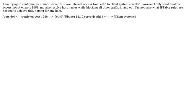 Ubuntu: iptables sharing internet connection with restricted access смотреть онлайн