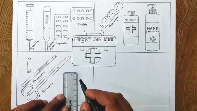 How to draw First aid kit easily/First Aid kit drawing/World first aid day drawing смотреть онлайн