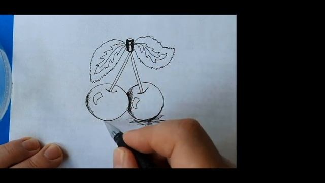 Как нарисовать вишенки, вишню, легко и просто смотреть онлайн