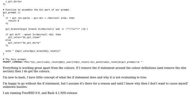 Bash Prompt Not Showing Colours (git) смотреть онлайн