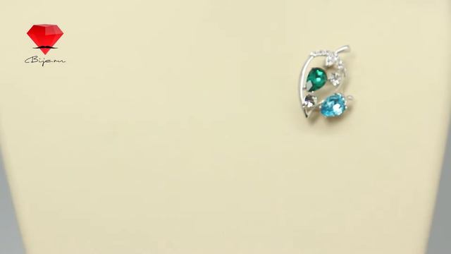 Bije.ru: Брошь с покрытием белым золотом и кристаллами Swarovski Minta (Минта) смотреть онлайн