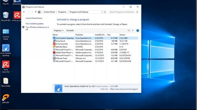 Uninstall Avira System Speedup on Windows 10 смотреть онлайн