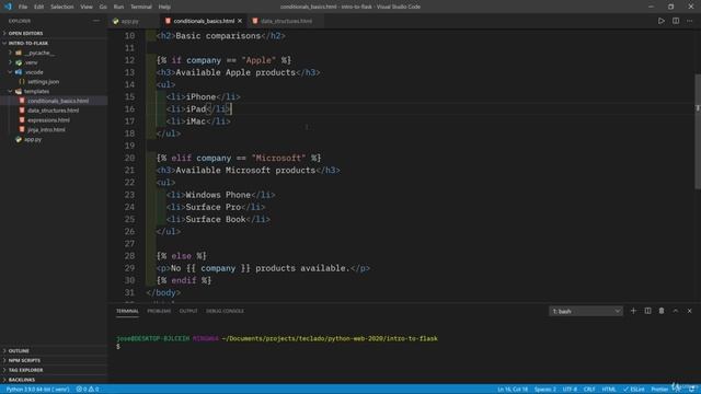 07 - Backend Development with Flask - 006 Conditional statements in Jinja2 смотреть онлайн