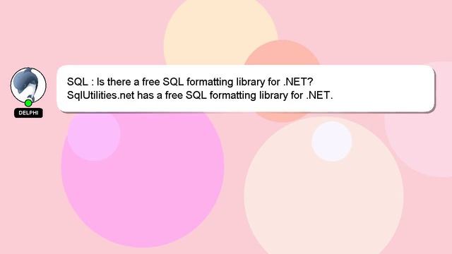 SQL : Is there a free SQL formatting library for .NET? смотреть онлайн