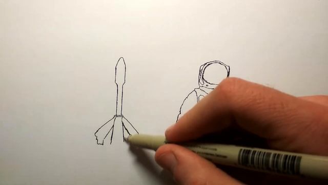 Как нарисовать Космонавта - Рисунок ко Дню Космонавтики смотреть онлайн