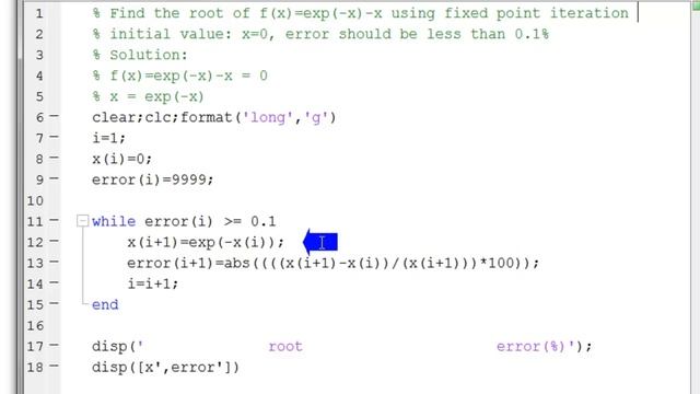 Fixed point iteration method (to find the root of the equation) using MATLAB смотреть онлайн