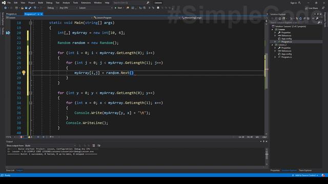 №43. C#. Заполнение двумерного массива смотреть онлайн