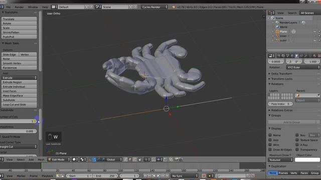 How to split a COMPLEX STL model into two objects using Blender using Knife Project. смотреть онлайн