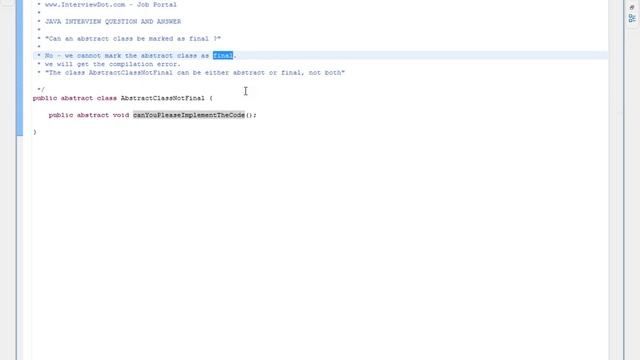 Can an abstract class be marked as final Java Interview Question And Answer смотреть онлайн