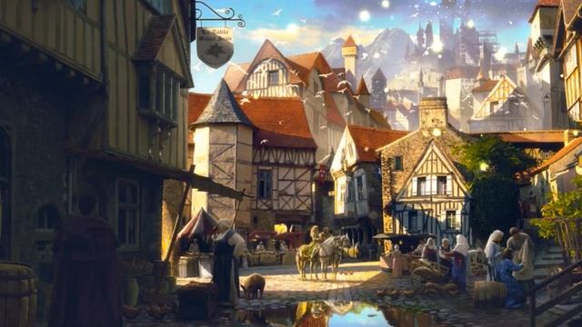Busy Medieval Market - Fantasy RPG Atmosphere - Ambience смотреть онлайн