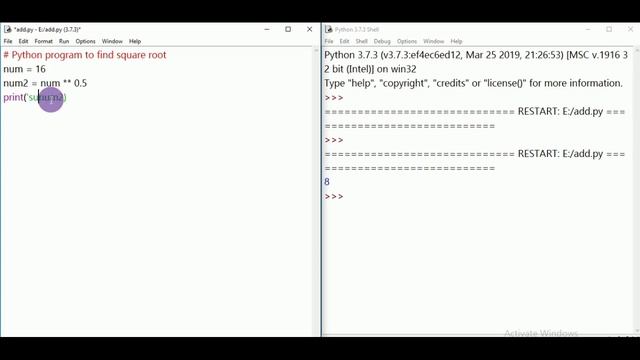 Python Program to find the square root of a given number in Hindi смотреть онлайн