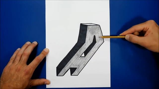 Как Нарисовать 3D рисунок // Очень простой рисунок для новичков...буква "А" /3D Trick Art on Paper. смотреть онлайн