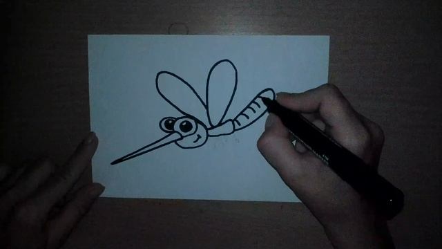 Как нарисовать комара - How to draw a mosquito - 如何画蚊子 Как нарисовать милые рисунки смотреть онлайн