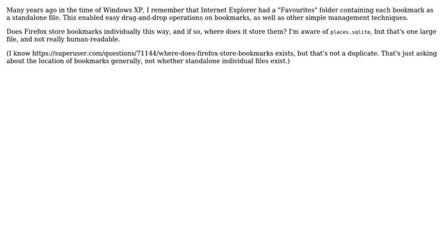 Does Firefox store bookmarks as individual files anywhere? смотреть онлайн