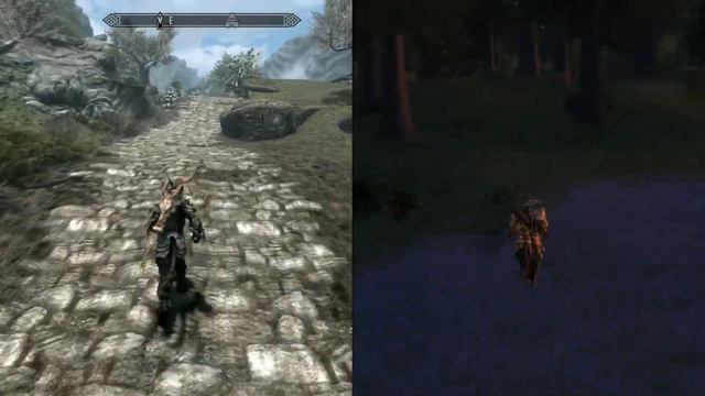 Oblivion 🆚 Skyrim - Sprinting смотреть онлайн