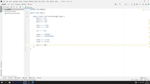 Java. Примитивные типы данных смотреть онлайн