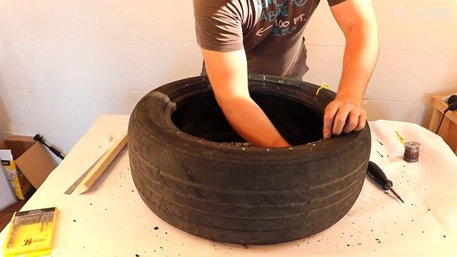 ✅ Как ЛЕГКО сделать стул из старой покрышки своими руками DIY пуфик сиденье поделки из покрышек смотреть онлайн