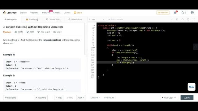 Longest Substring Without Repeating Characters | LeetCode 3 смотреть онлайн