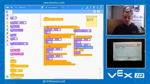 VEXcode IQ Blocks - 8. Using the Colour Sensor to Sort Objects