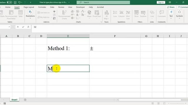 How to type plus minus sign in Excel смотреть онлайн