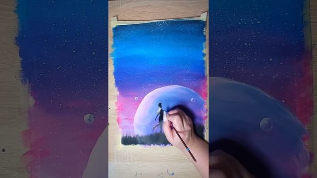 #живопись #Art Challenge#5# /Как рисовать/Космический пейзаж)Космос#??? смотреть онлайн