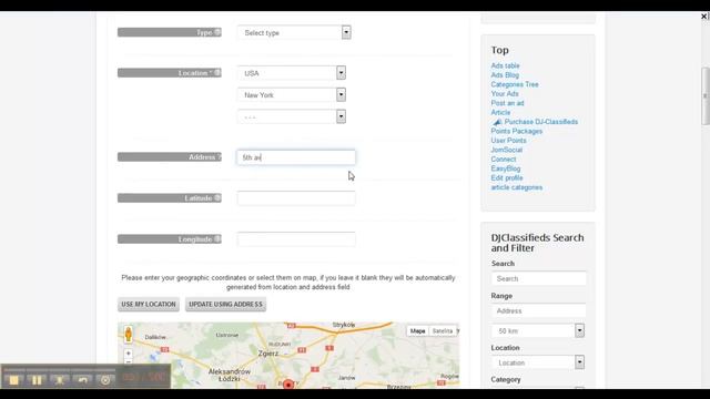 DJ-Classifieds - Types of geo-coordinates selection смотреть онлайн