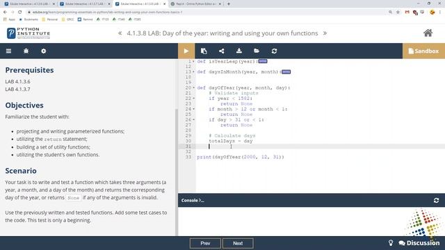 Python Institute lab 4.1.3.8 смотреть онлайн