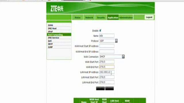 Как открыть порт на модеме ZTE ZXV10H108L смотреть онлайн