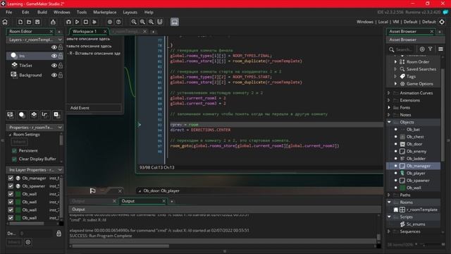 Генерация комнат как в The Binding of Isaac в Game Maker Studio 2 смотреть онлайн